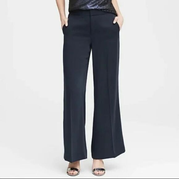Banana Republic Navy Wide Leg Pants - Picture 1 of 4